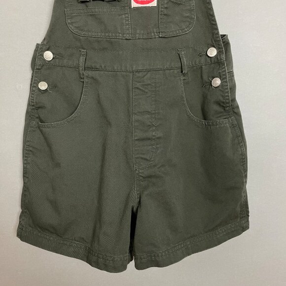 Vintage Revolt Shortalls Jean Overalls Shorts Juniors Green 90s Y2K Dungaree‎ - Picture 4 of 9